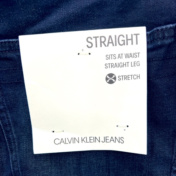 CALVIN KLEIN JEANS, STRAIGHT LEG, BLUE JEANS, STRETCH, SITS AT WAIST, 38W, 34L - Picture 7 of 15